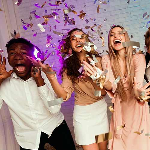 Professional prom limo services have brought a group of teens to their prom.